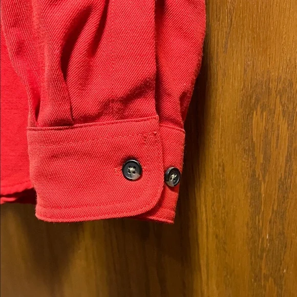 Filson Heavy Wool Shirt Jacket Red 100% Wool Cruiser Overshirt Men’s Large - Picture 4 of 4